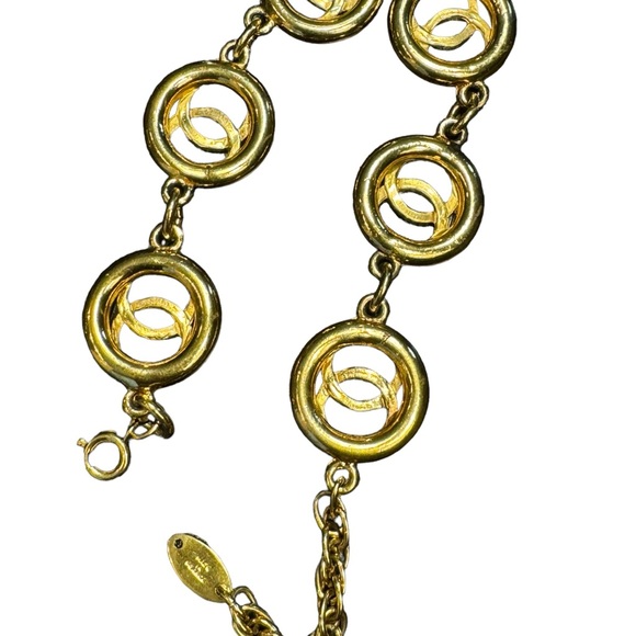 CHANEL VINTAGE RARE MULTI LOGO CHARM BRACELET - Picture 11 of 16